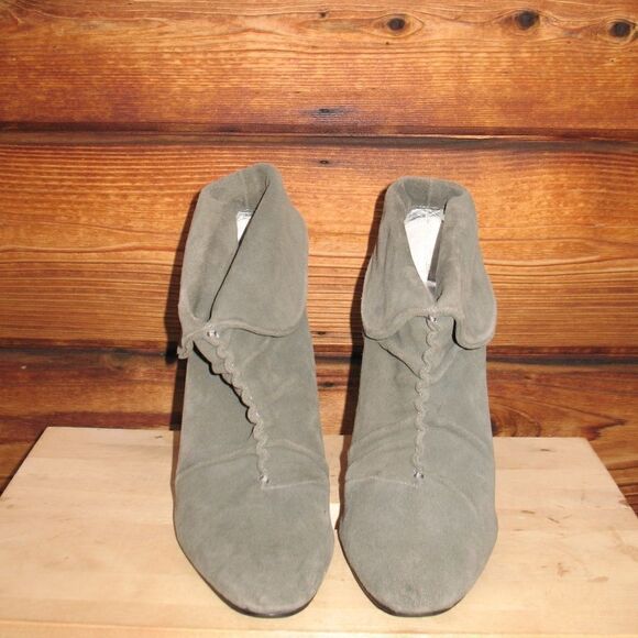 Gray Suede Ankle Booties - Picture 4 of 7